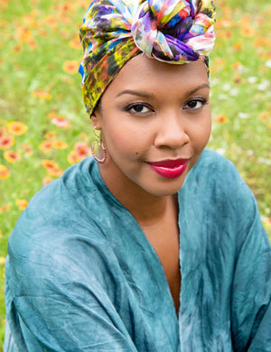 Rainbow Hand-painted Silk Scarf